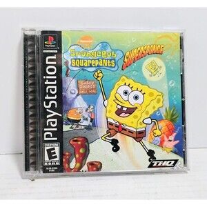 2001 SONY PLAYSTATION 1 PS1 THQ SPONGEBOB SQUAREPANTS SUPERSPONGE CIB TESTED